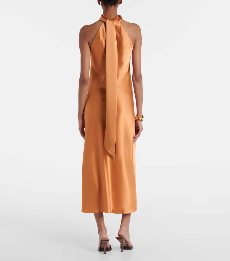 Sienna halterneck satin midi dress