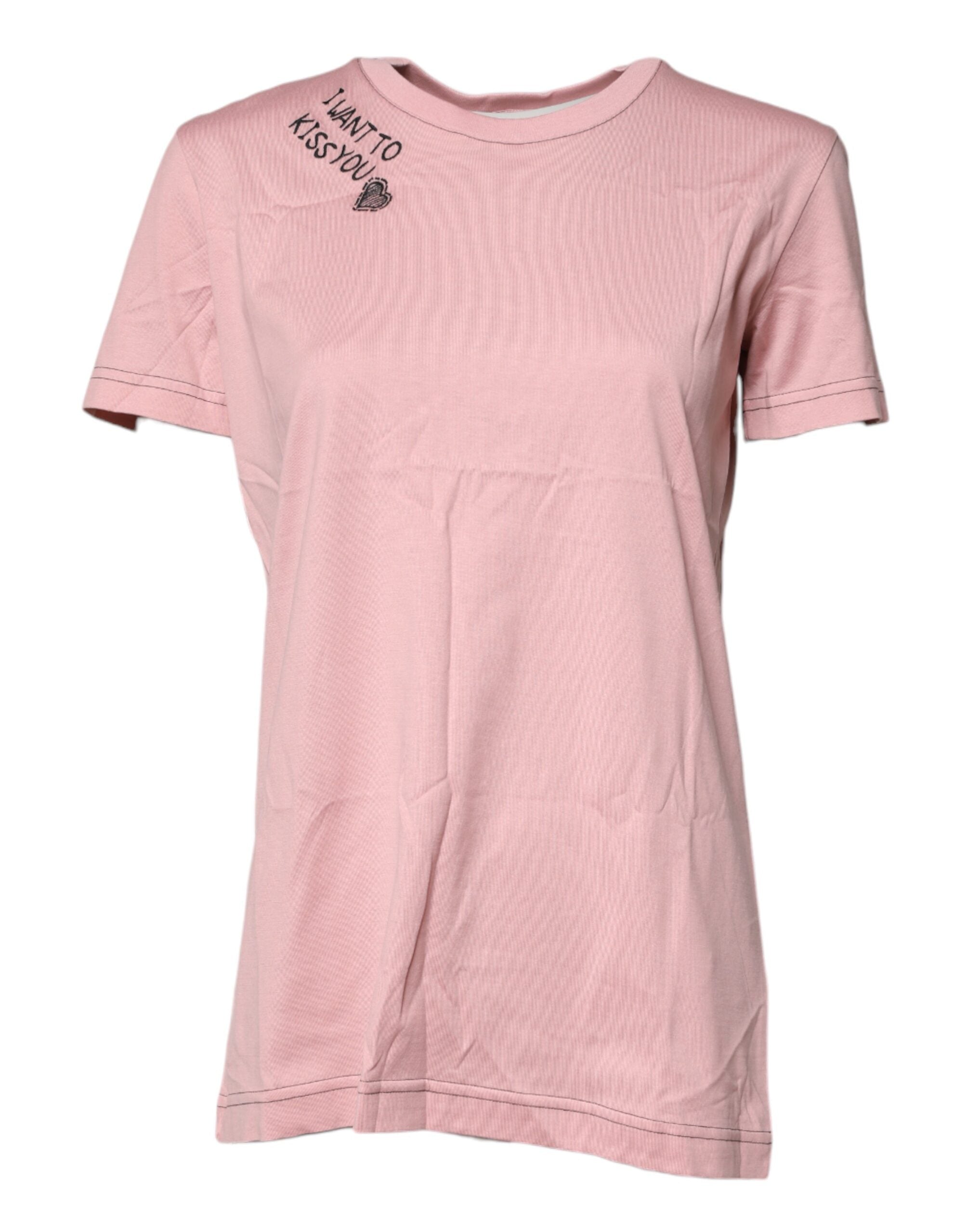 Logo-Print Cotton T-Shirt — Pink
