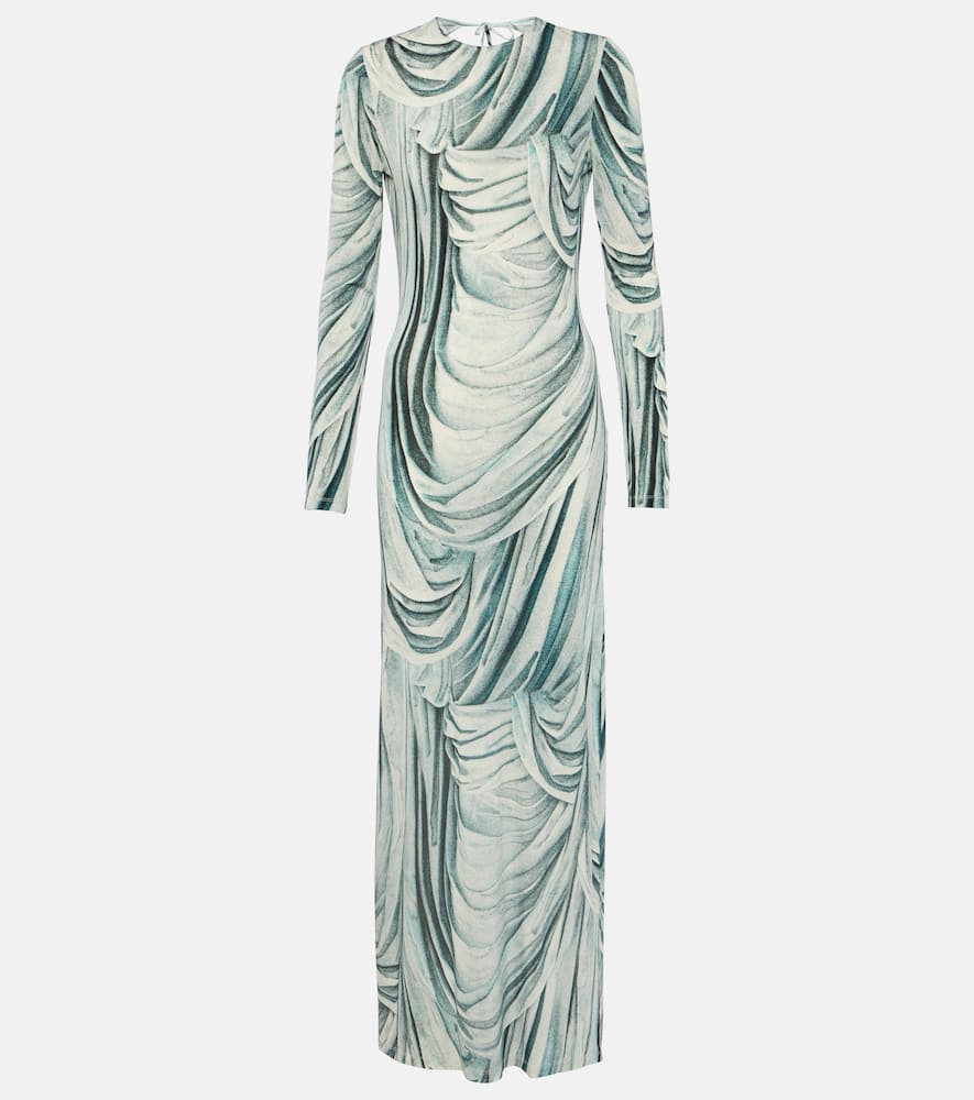 Printed jersey maxi dress