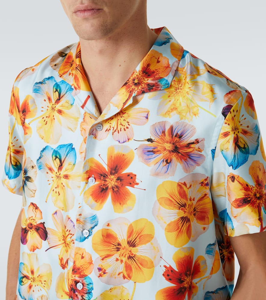 Hibbert floral silk bowling shirt