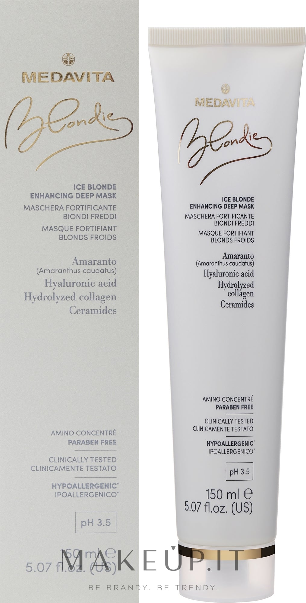Maschera per sfumature fredde di biondo Medavita Blondie Ice Blonde Enhancing Deep Mask