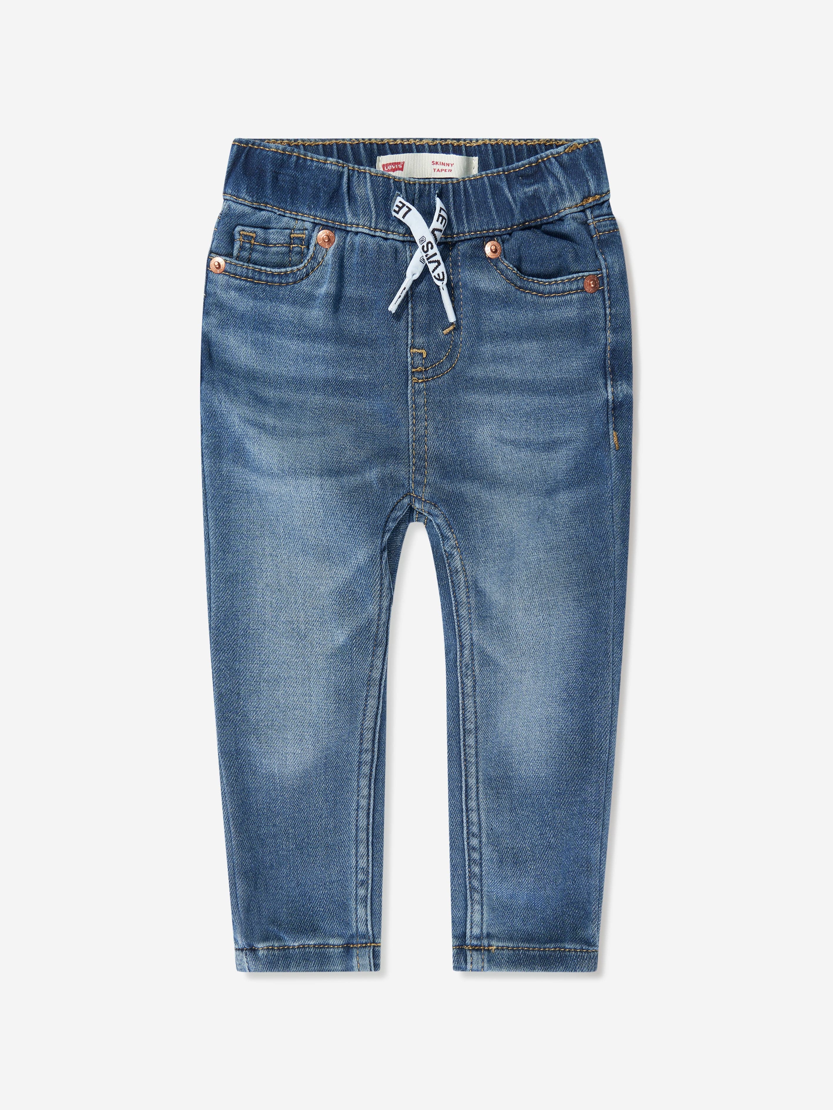 Levi's Kids Wear Levi's Baby Boys Skinny Dobby Pull On Jeans in Blue 6 Mths