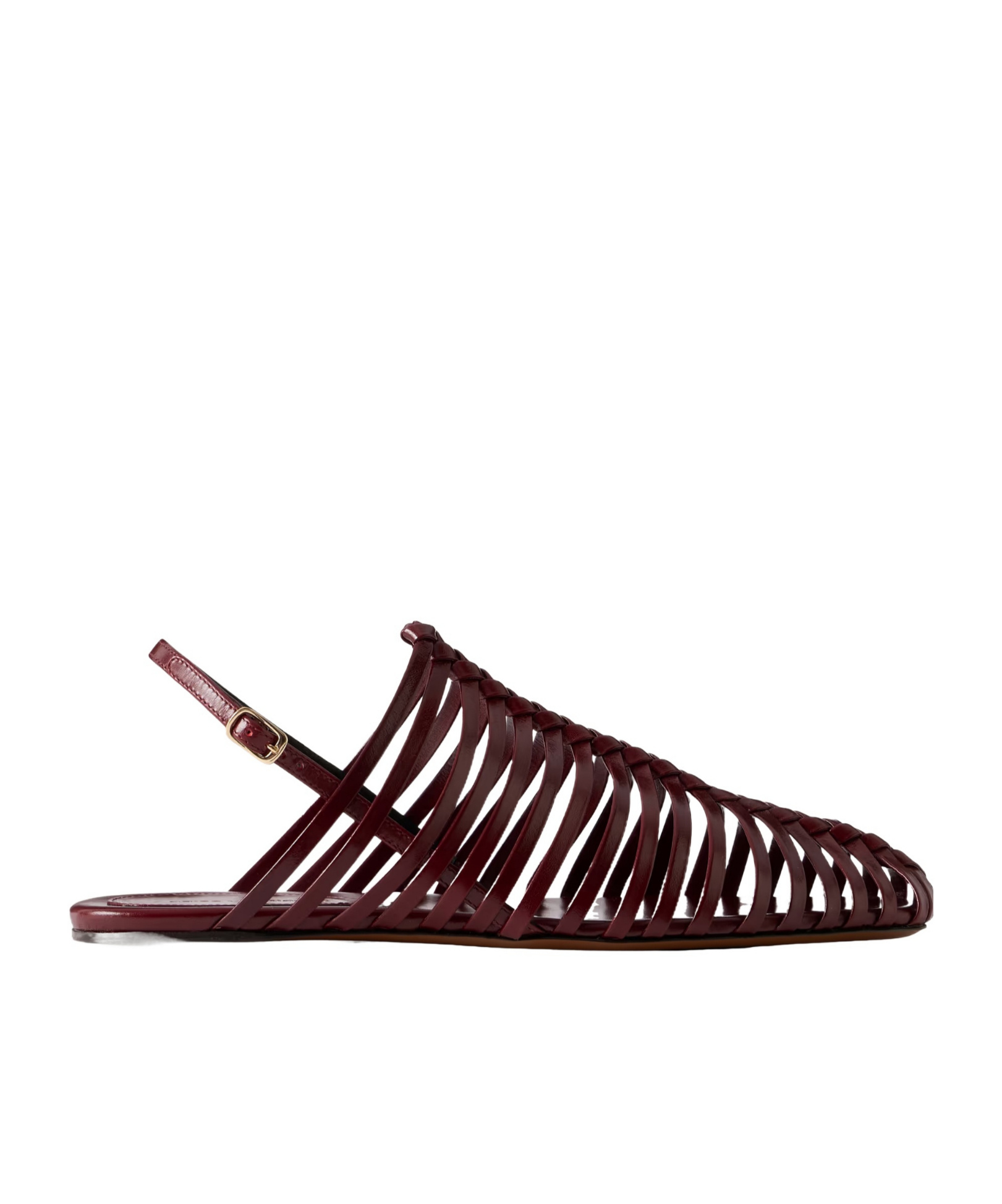 Leather braided ballet flats