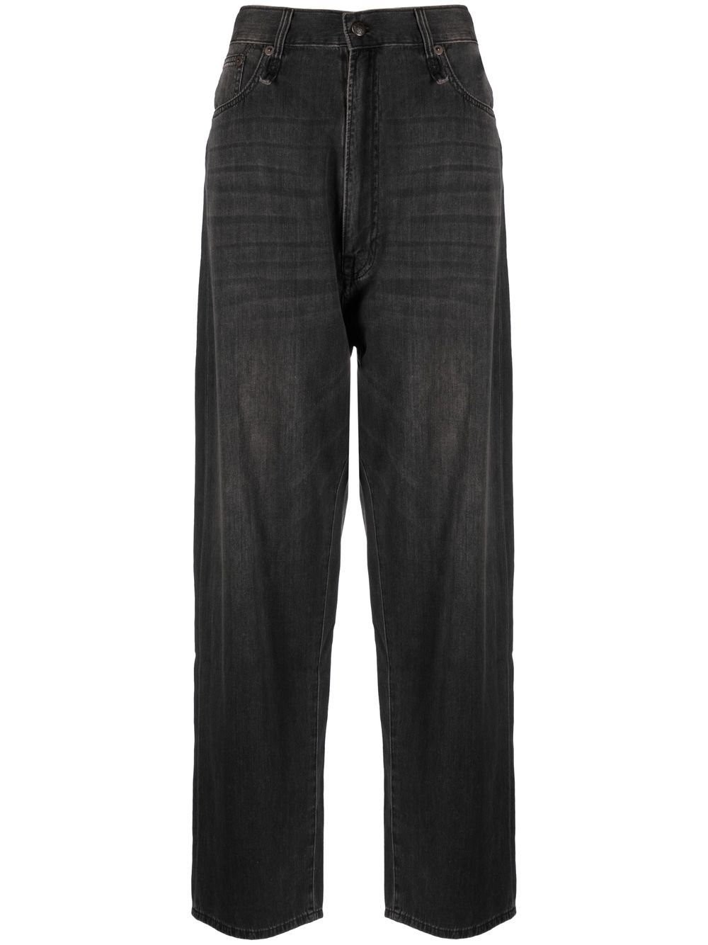 Mid-rise wide-leg jeans - Black