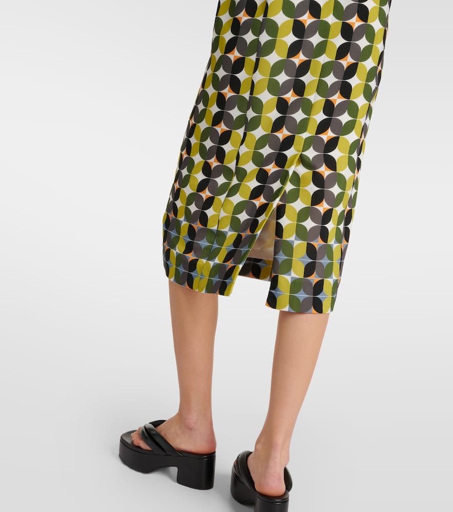 Printed crêpe midi dress