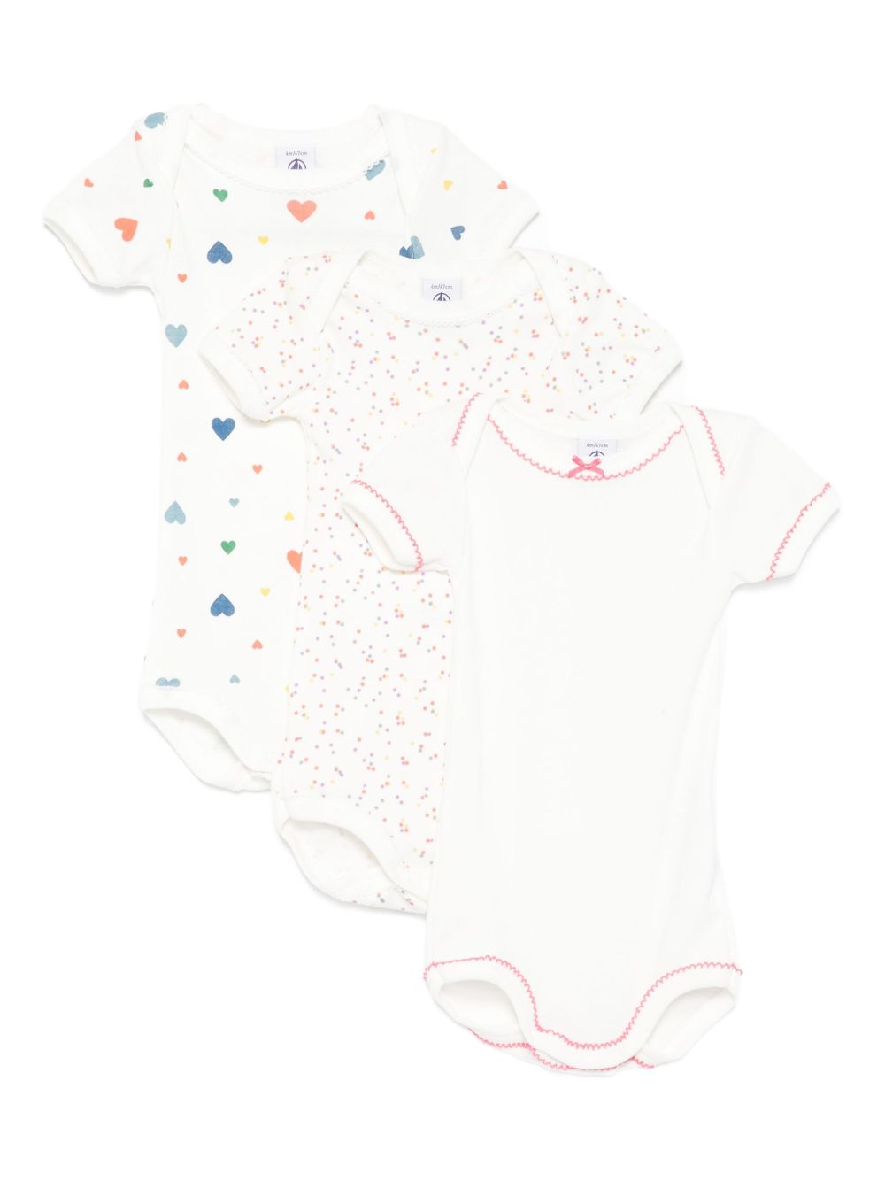 Heart-print bodysuits (pack of three) - White