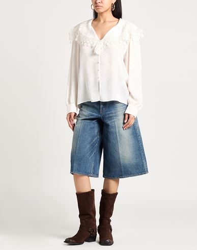 Chloé Woman Shirt Cream Size 8 Silk, Cotton, Polyester