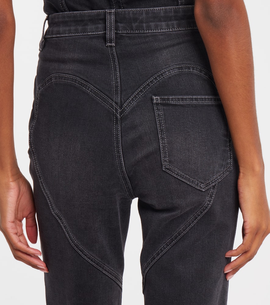 Bow-detail cropped straight jeans