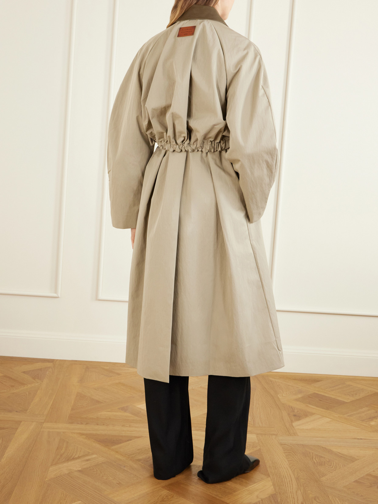 Ofelia Belted Leather-trimmed Cotton-blend Trench Coat - Neutrals