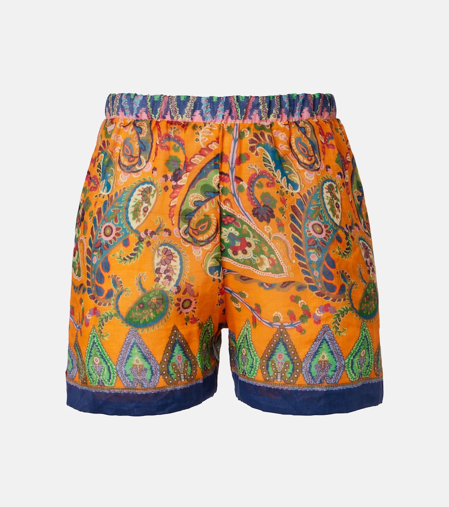 Paisley high-rise shorts