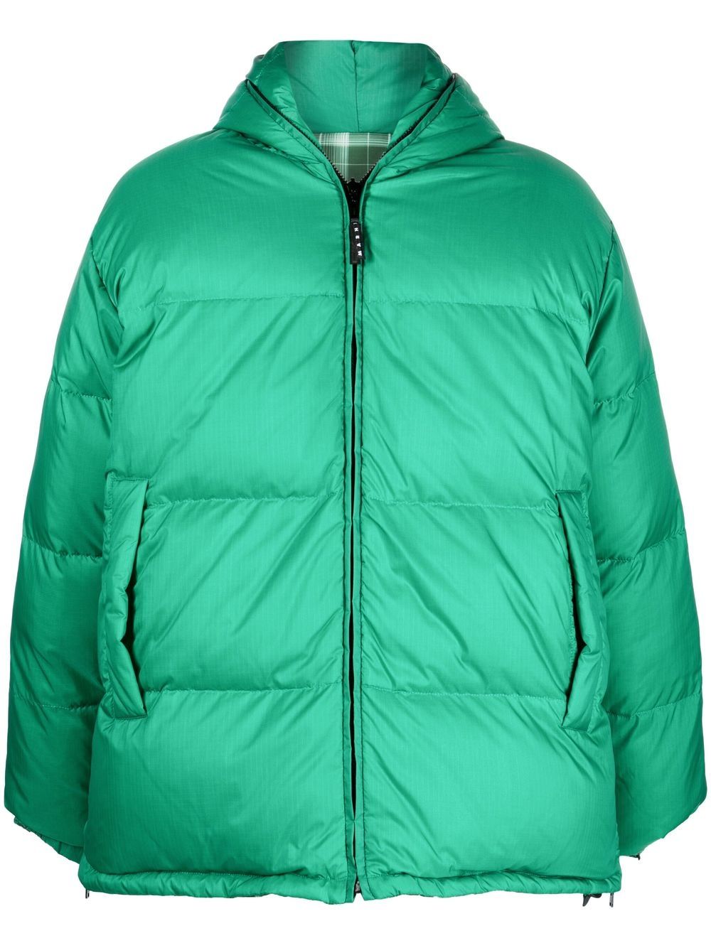 Reversible padded hooded coat - Green
