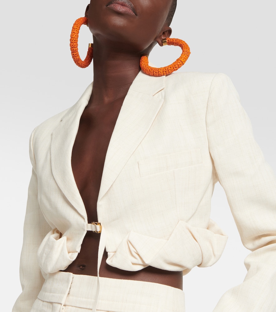 La Croissant linen-blend jacket