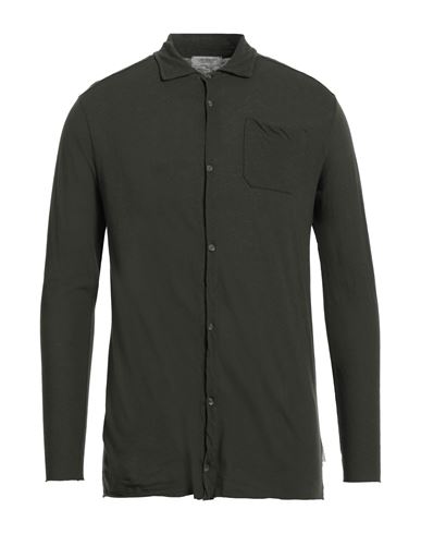 Man Shirt Dark green Size S Cotton, Linen