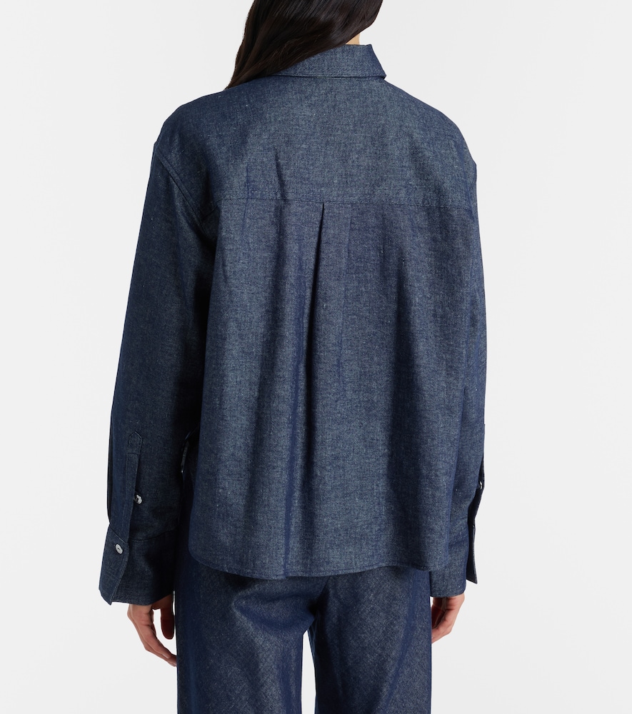 Cotton and linen chambray shirt