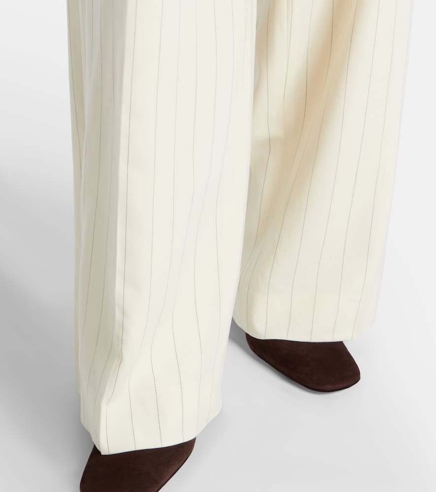 Striped high-rise wool wide-leg pants
