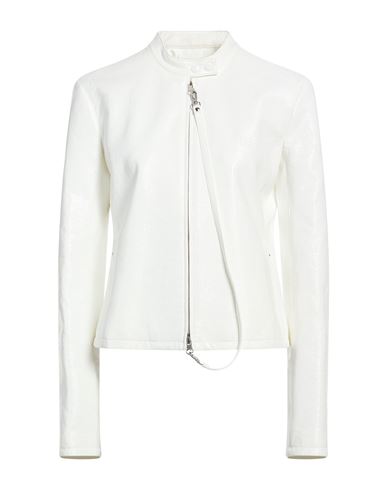 Courrèges Woman Jacket White Size 6 Cotton, Polyurethane, Elastane