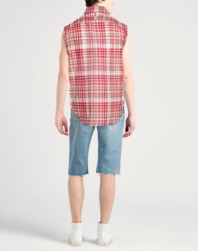 Man Shirt Red Size XL Cotton, Silk