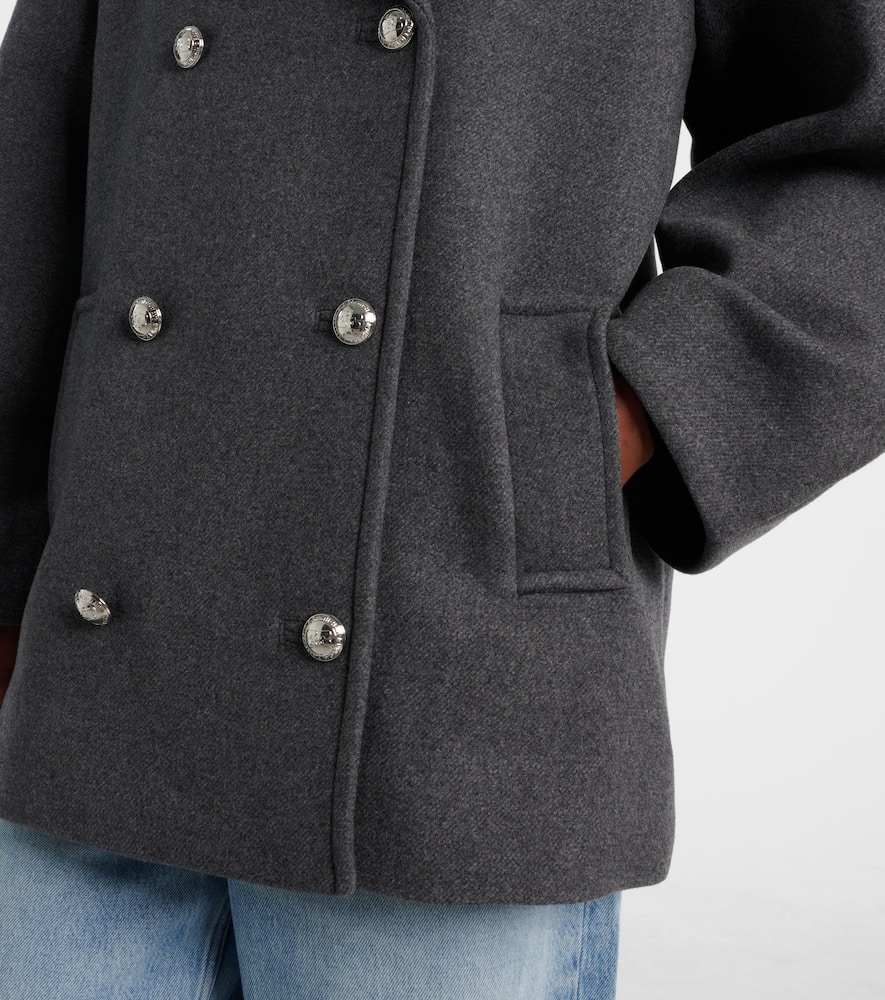 Oversized wool-blend peacoat