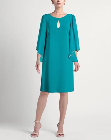 Signature Woman Midi dress Turquoise Size 14 Polyester, Elastane