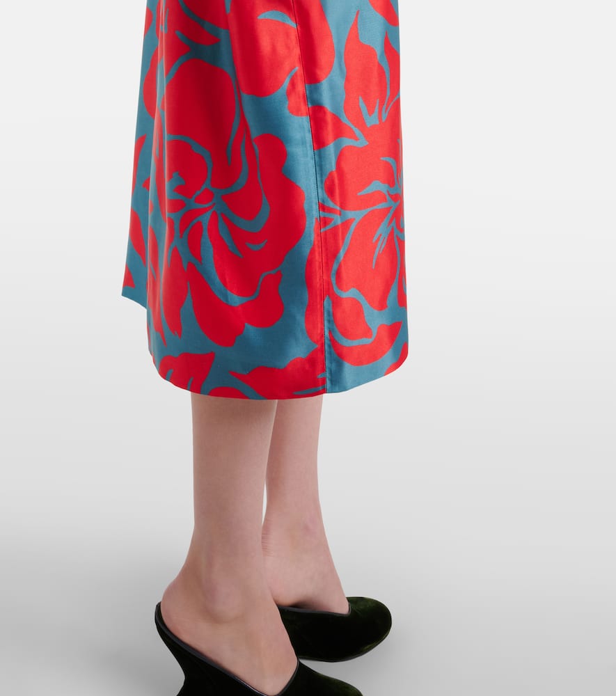 Floral satin midi dress