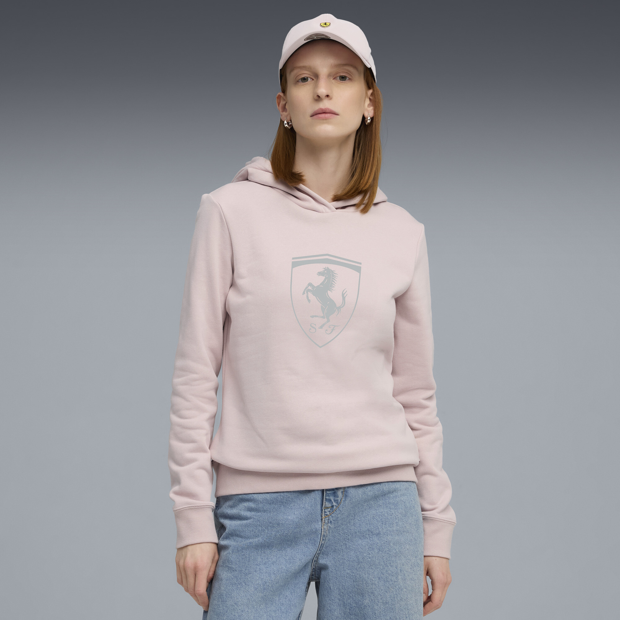 PUMA Scuderia Ferrari Women's Fleece Motorsport Hoodie in Pink