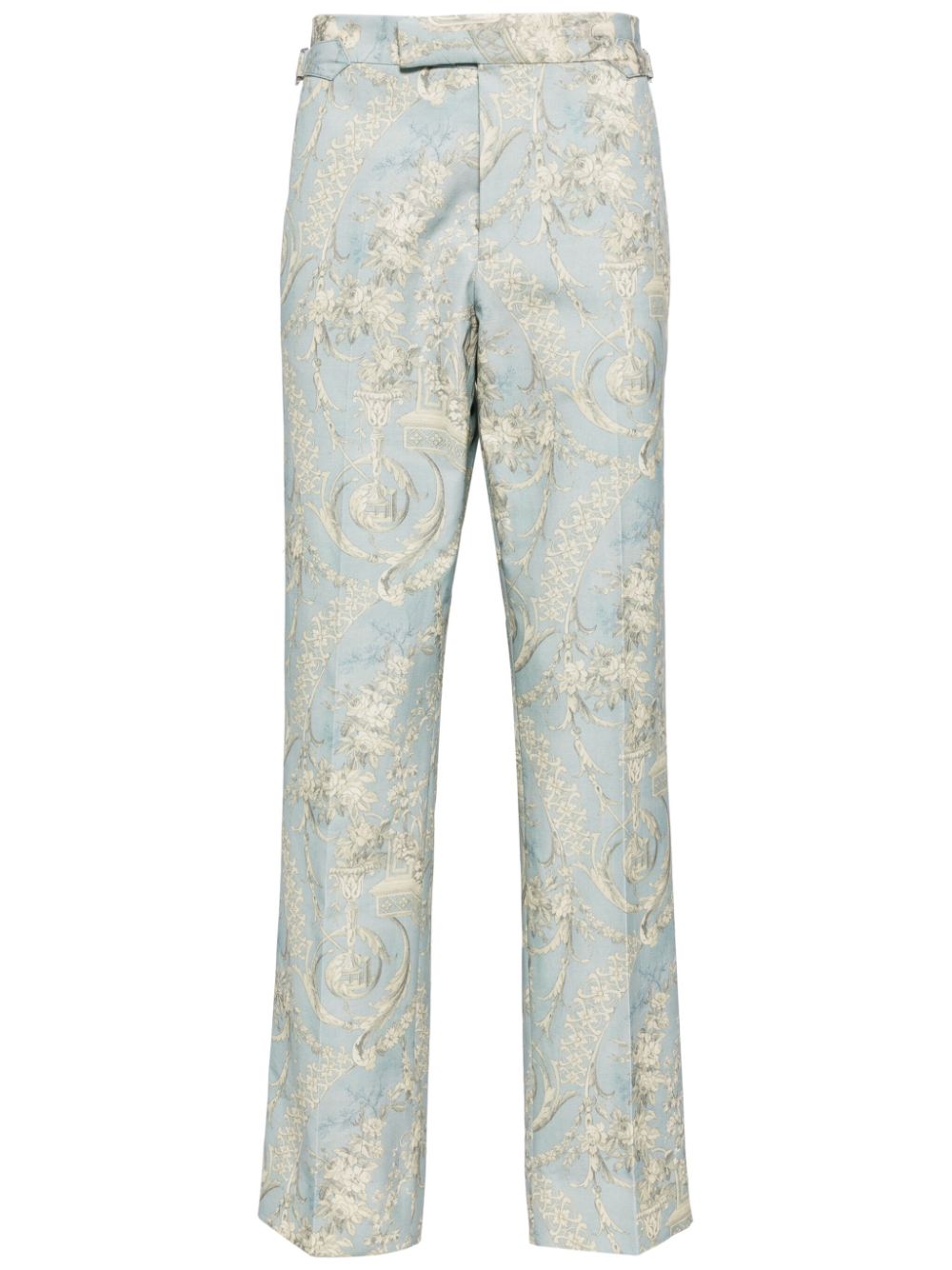 Sang Toile De Jouy-print trousers - Blue