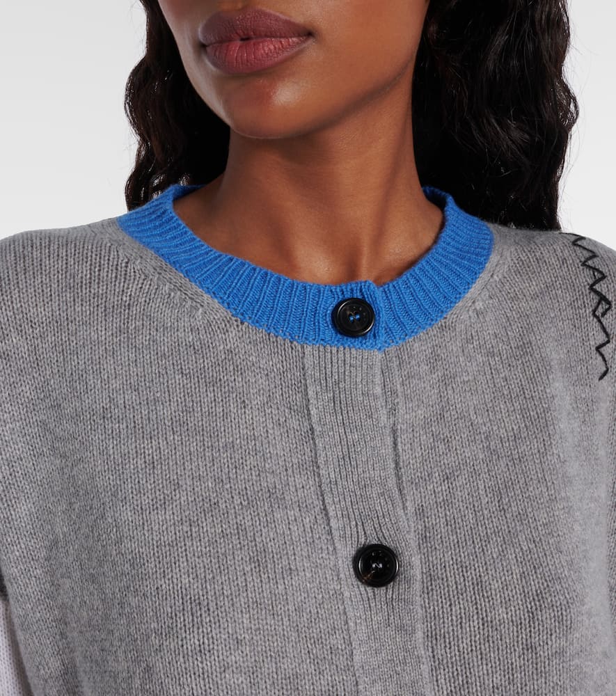 Colorblocked cashmere cardigan