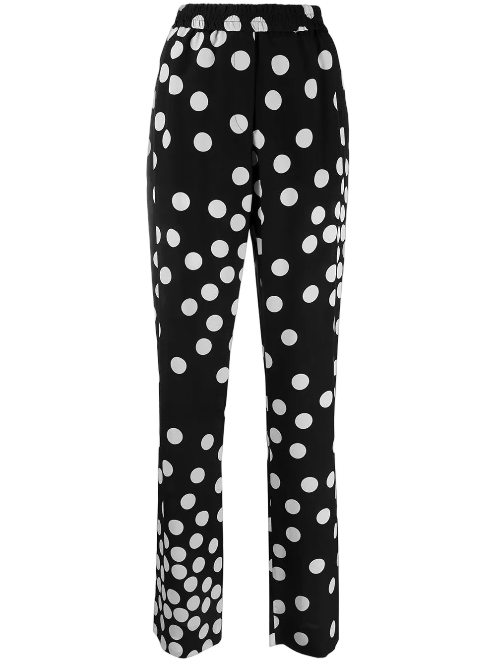 Polka-Dot Silk Trousers — Black