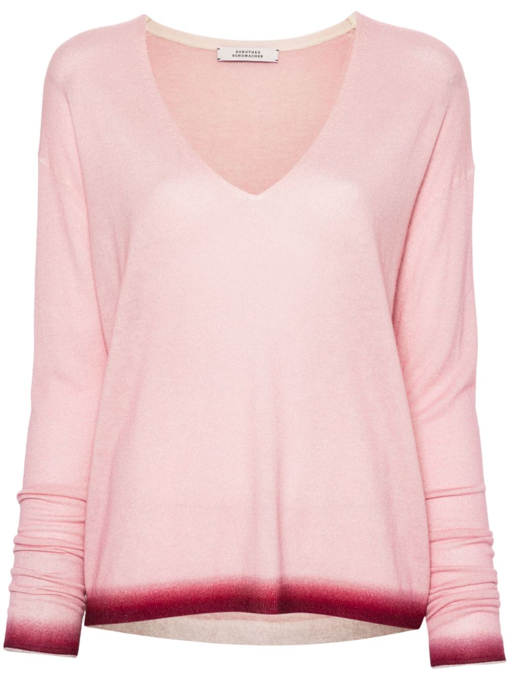 Ombré-effect knitted jumper - Pink