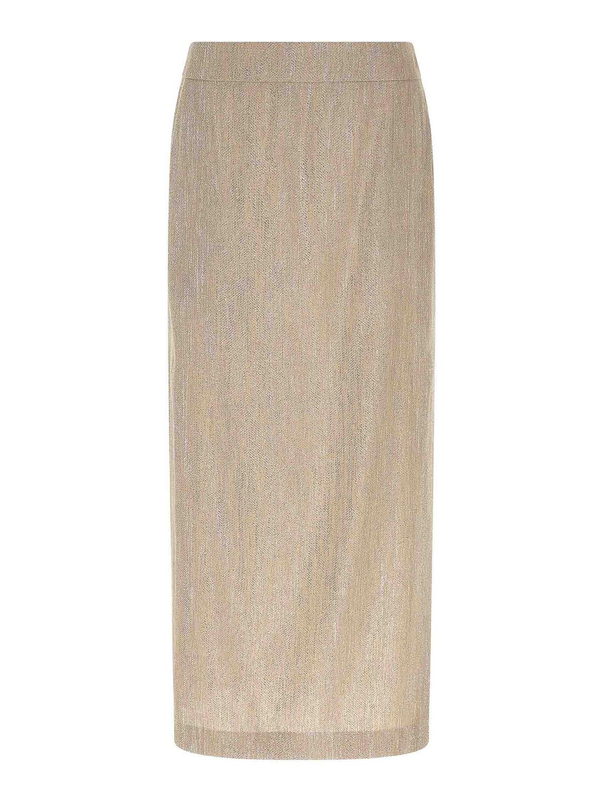 Peserico - high waist skirt metallic thread design