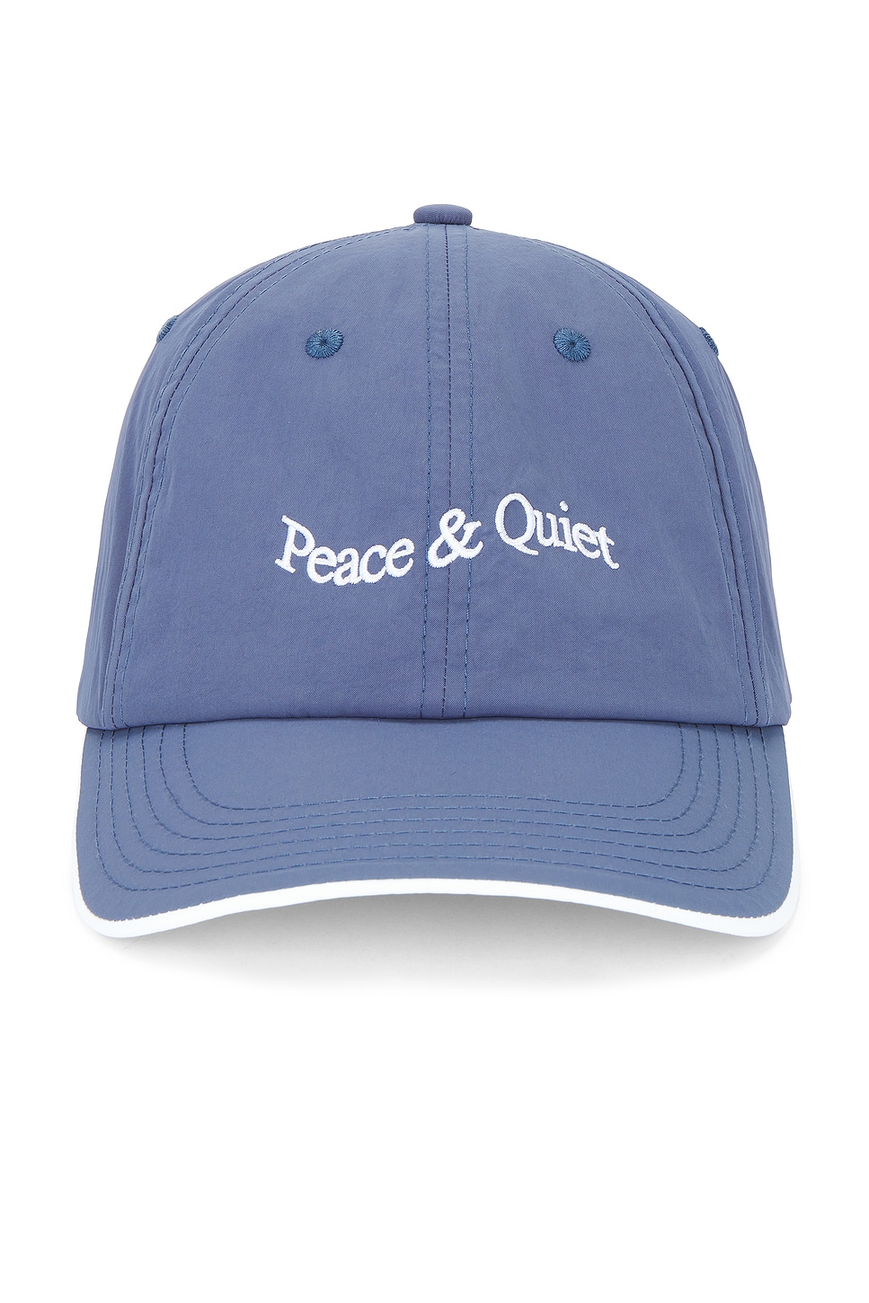 Museum of Peace and Quiet Wordmark Nylon Hat in Slate - Blue. a
