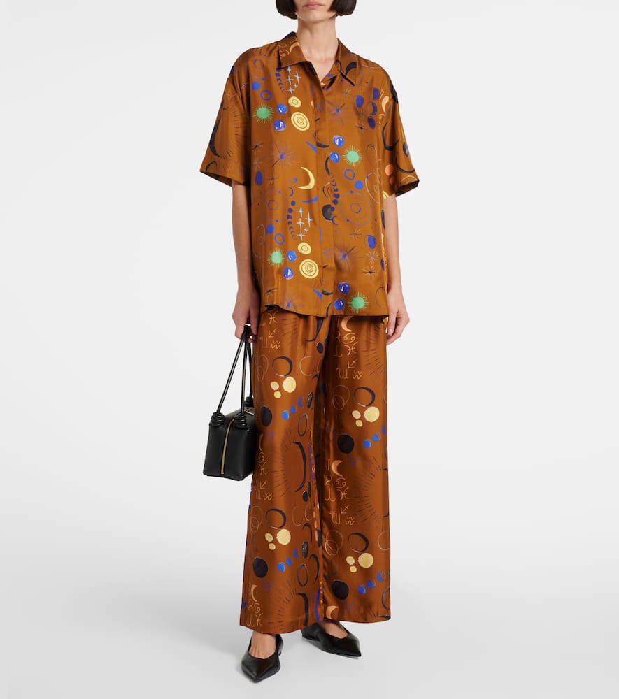Montauk printed silk twill shirt