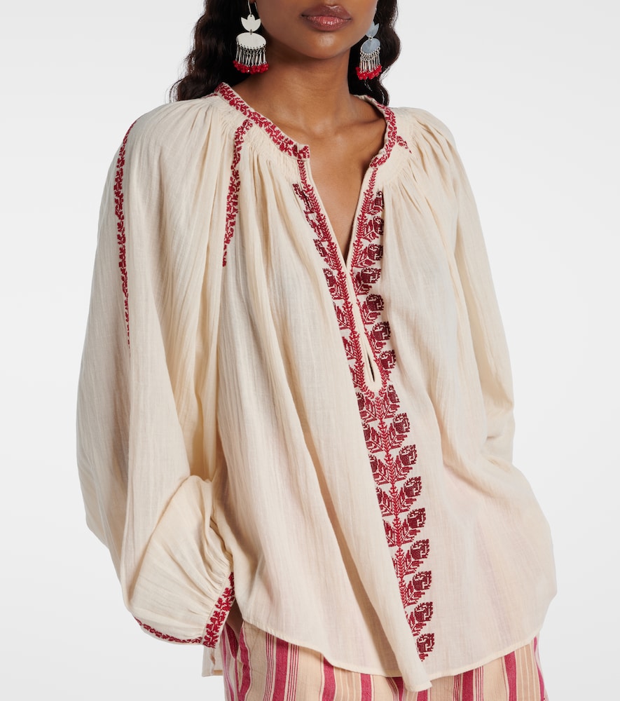 Lena embroidered cotton blouse