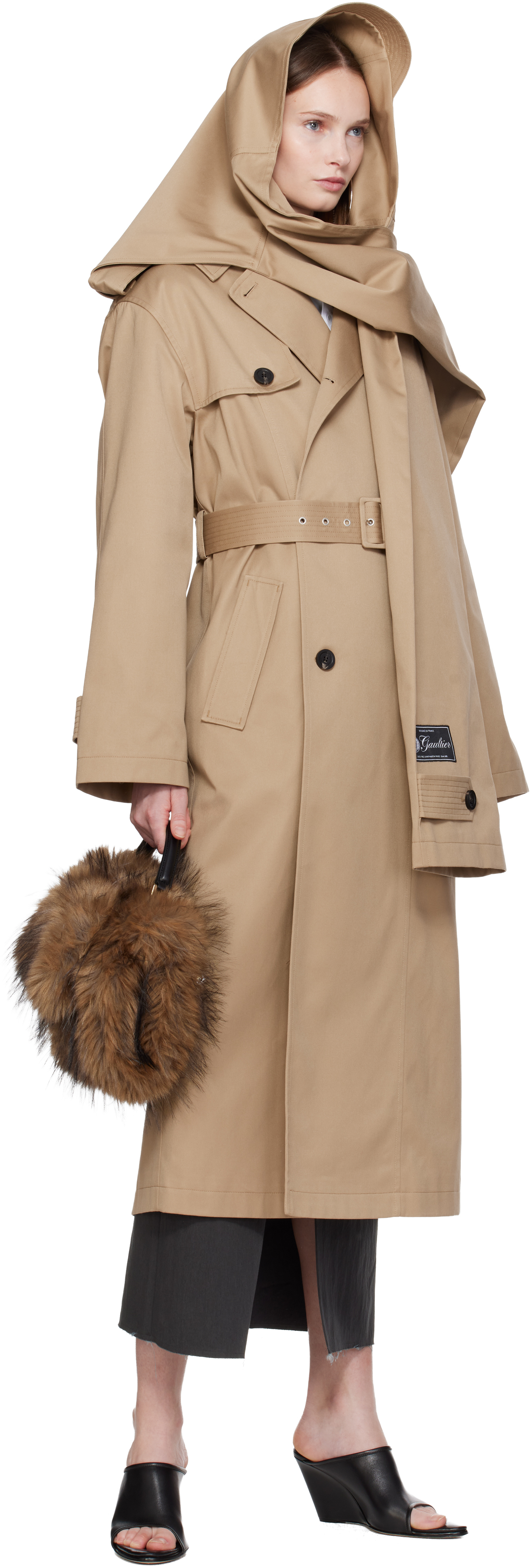 Beige 'The Hooded' Trench Coat