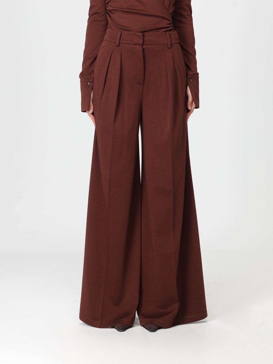 Pants Woman color Leather