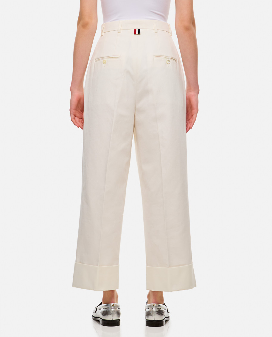 -In Organic Cotton Trousers Bianco-Donna