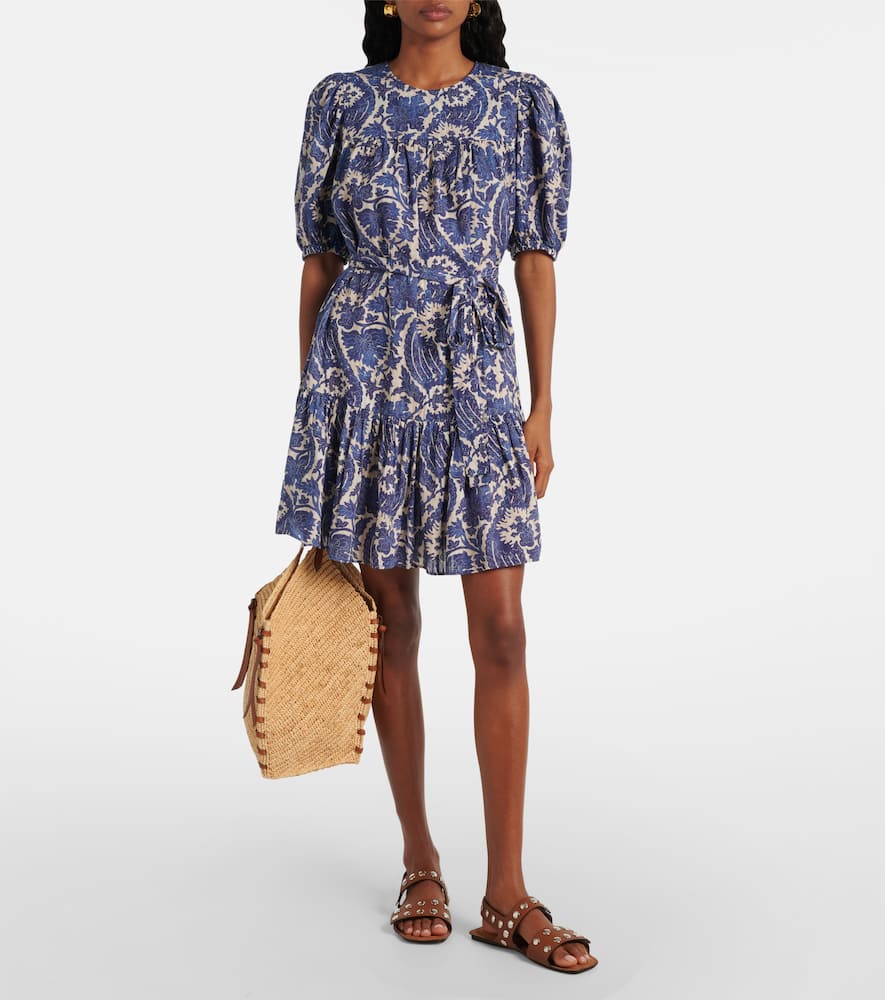 Rosalie printed cotton-blend minidress