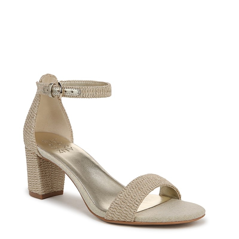 Women's Vera Dress Sandals (Natural Gold Woven Fabric)