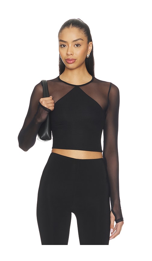 Michael Lauren Mercutio Long Sleeve Top in Black. - L also in M, S