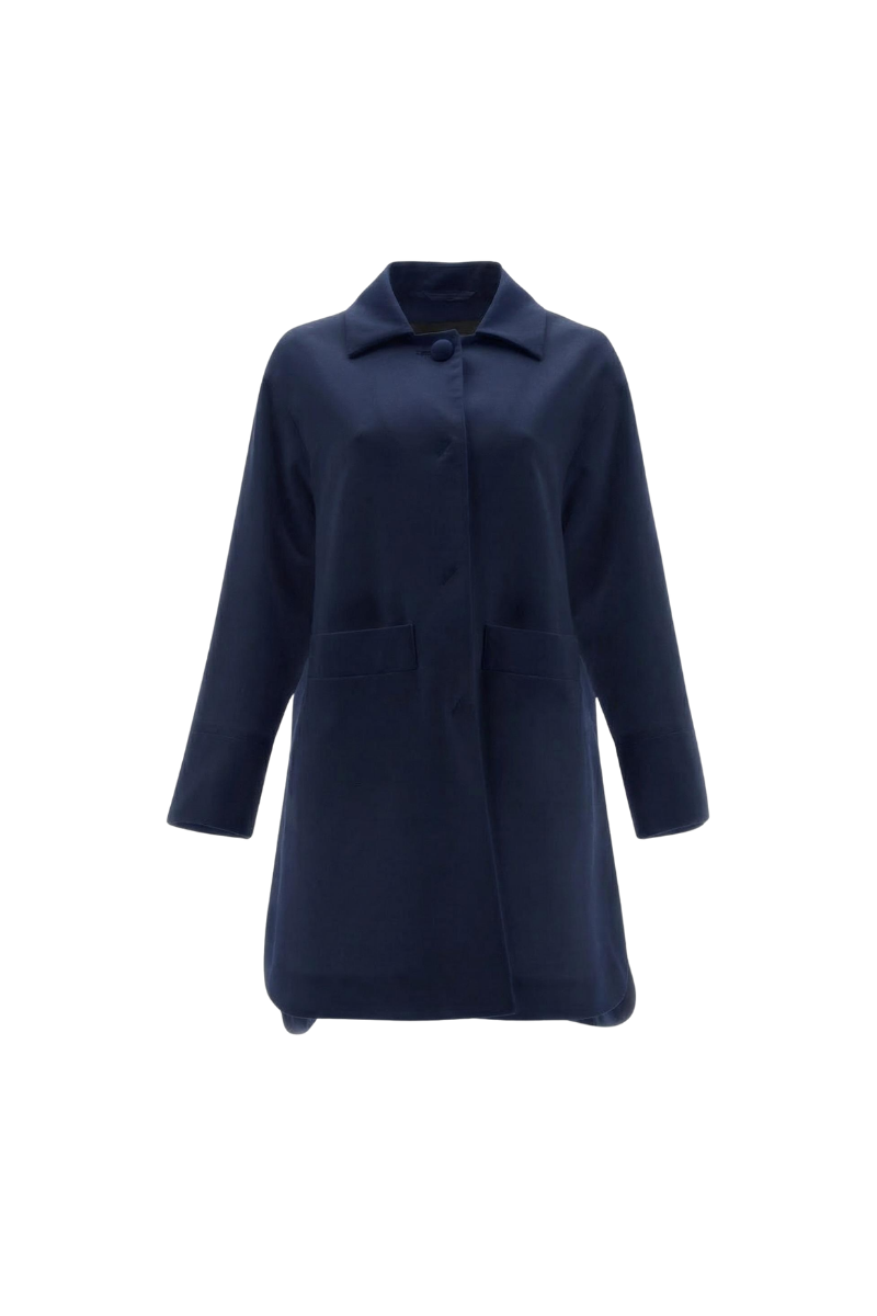 Lightweight Cotton Coat — Navy