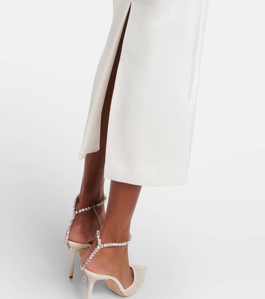 Alex Perry Bridal draped crepe satin bustier gown