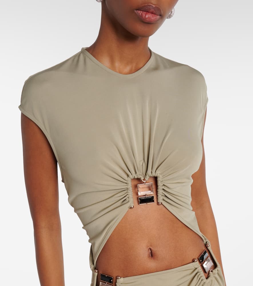 Duo Bezel Quartz jersey maxi dress