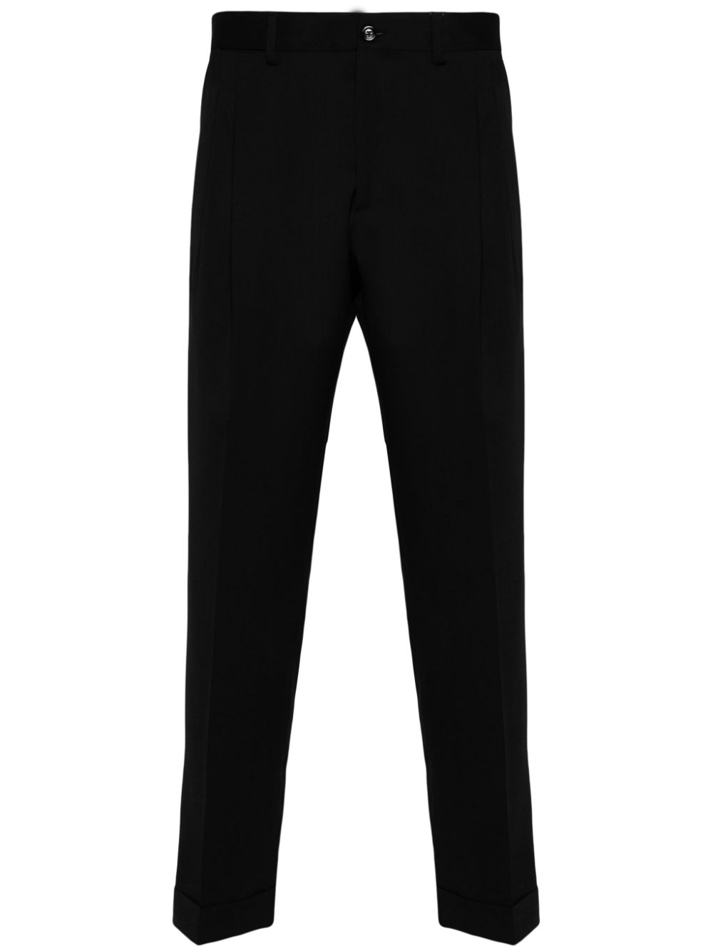 Tapered wool trousers - Black