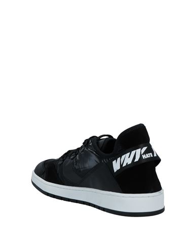 Man Sneakers Black Size 10 Calfskin, Textile fibers