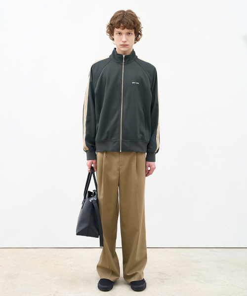 Jacquard Jersey Track Jacket Khaki