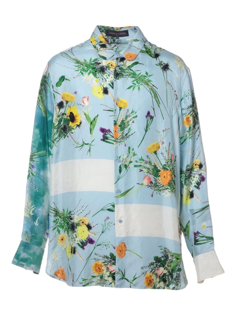 Louis Vuitton Pre-Owned 2020s floral-print silk shirt - Blue