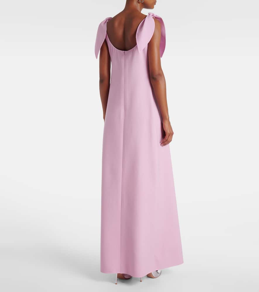 Bow-detail wool-blend maxi dress