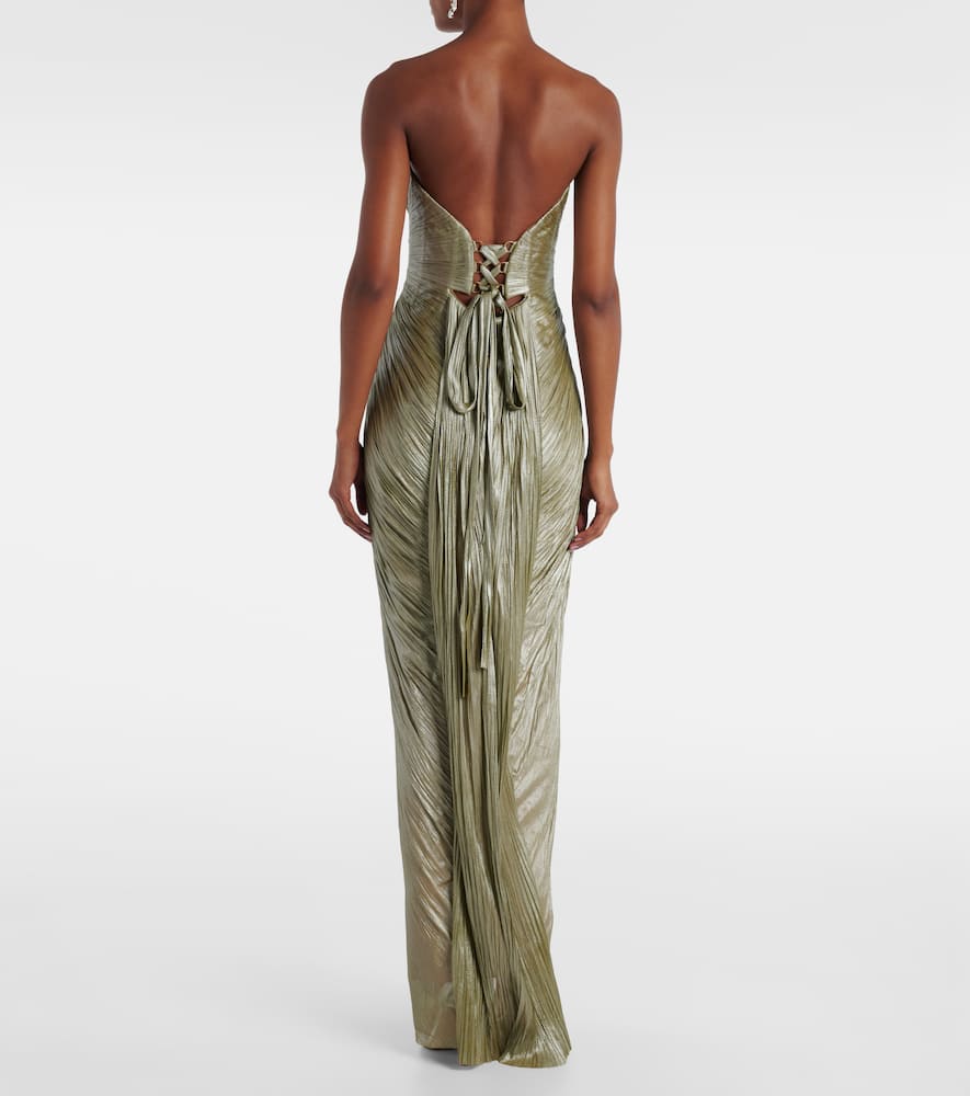 Jasleen strapless silk tulle corset gown