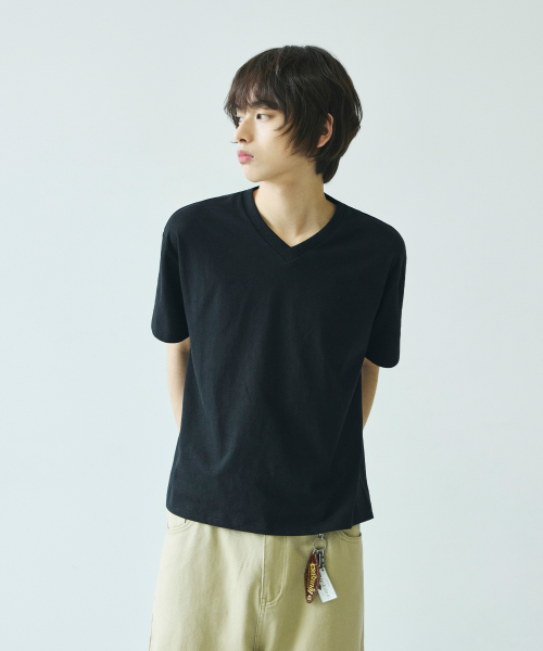 Crop V-Neck Short Sleeve T Shirt