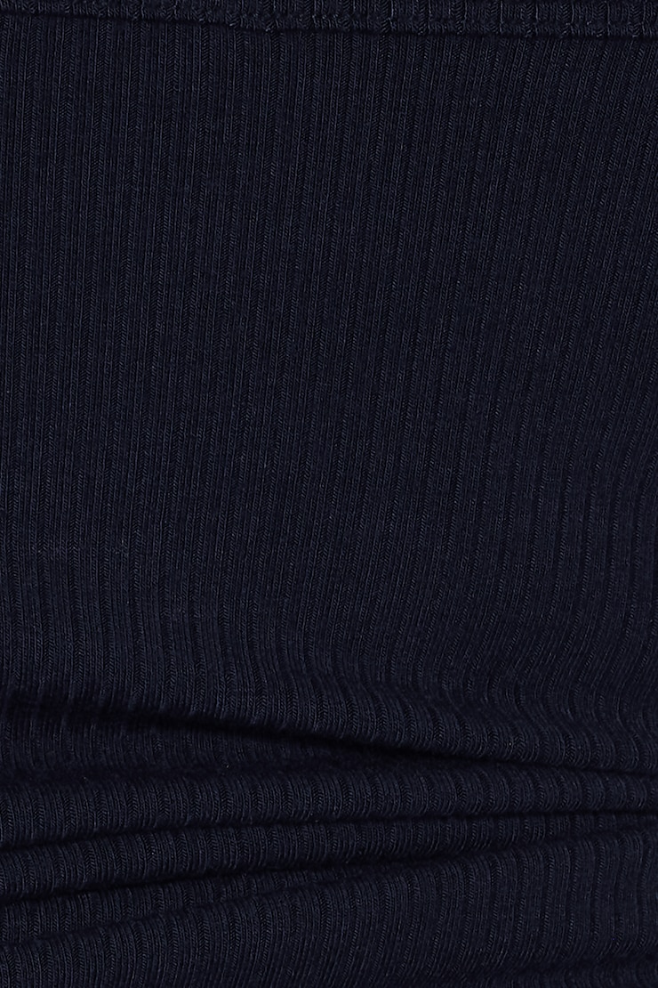 Open Neck Ribbed Cami Top - Navy - Women Clothing